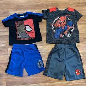 Marvel Spiderman Shorts Outfit Set Blue and Black | Toddler Size 3T